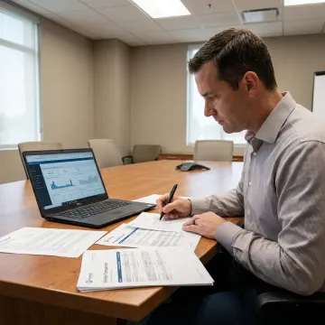 Consultant reviewing BPO partner options