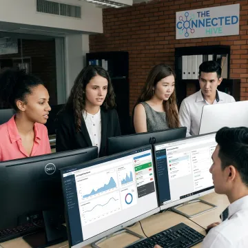 Outsourced contact center team handling customer calls