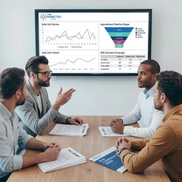 B2B call center team planning appointment setting campaign