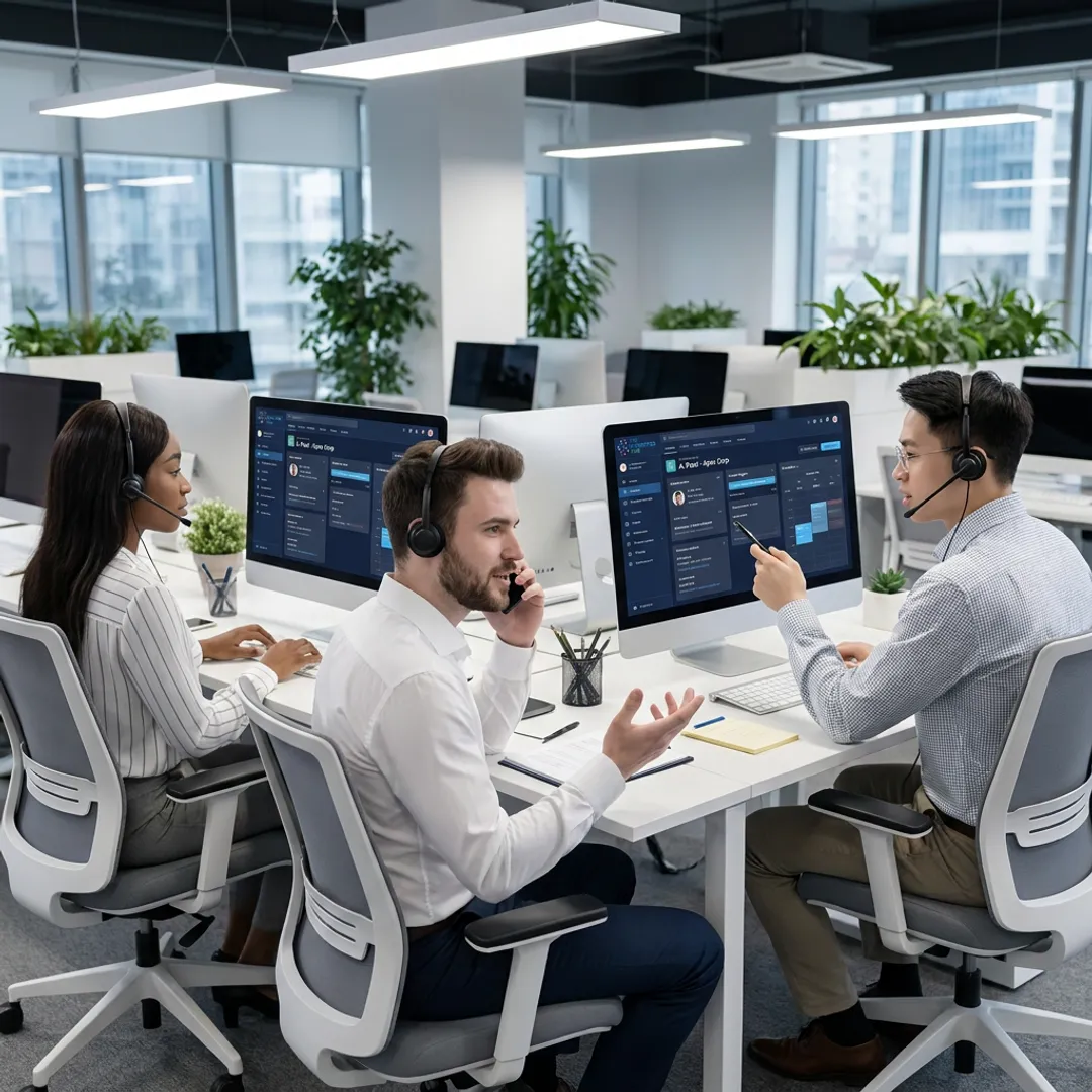 Appointment setting call center agents supporting B2B outreach