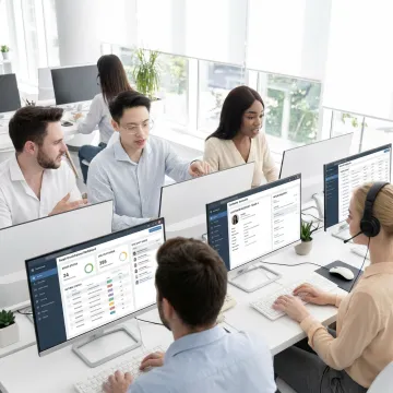 Retail call center agents supporting customers