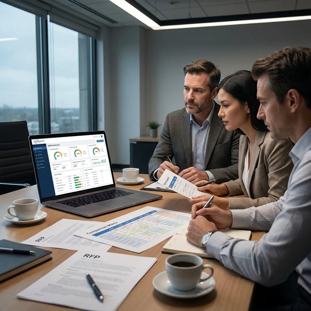 Consultants reviewing an outsourced contact center workforce plan