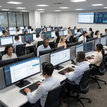 Technical helpdesk agents supporting contact center customers
