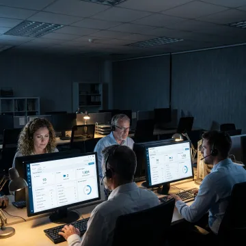 After-hours contact center agents supporting customers