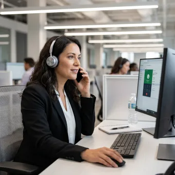 Outsourced receptionist answering business calls