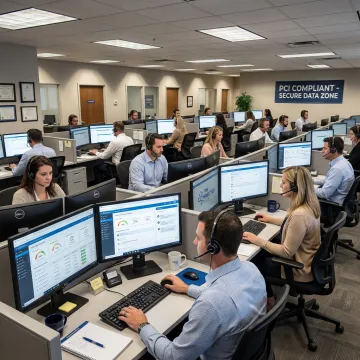 Mortgage call center agents supporting lender borrowers