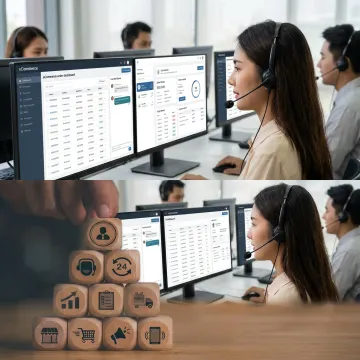 Retail customer support outsourcing team at work