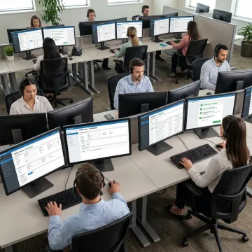 Contact center agents taking customer orders