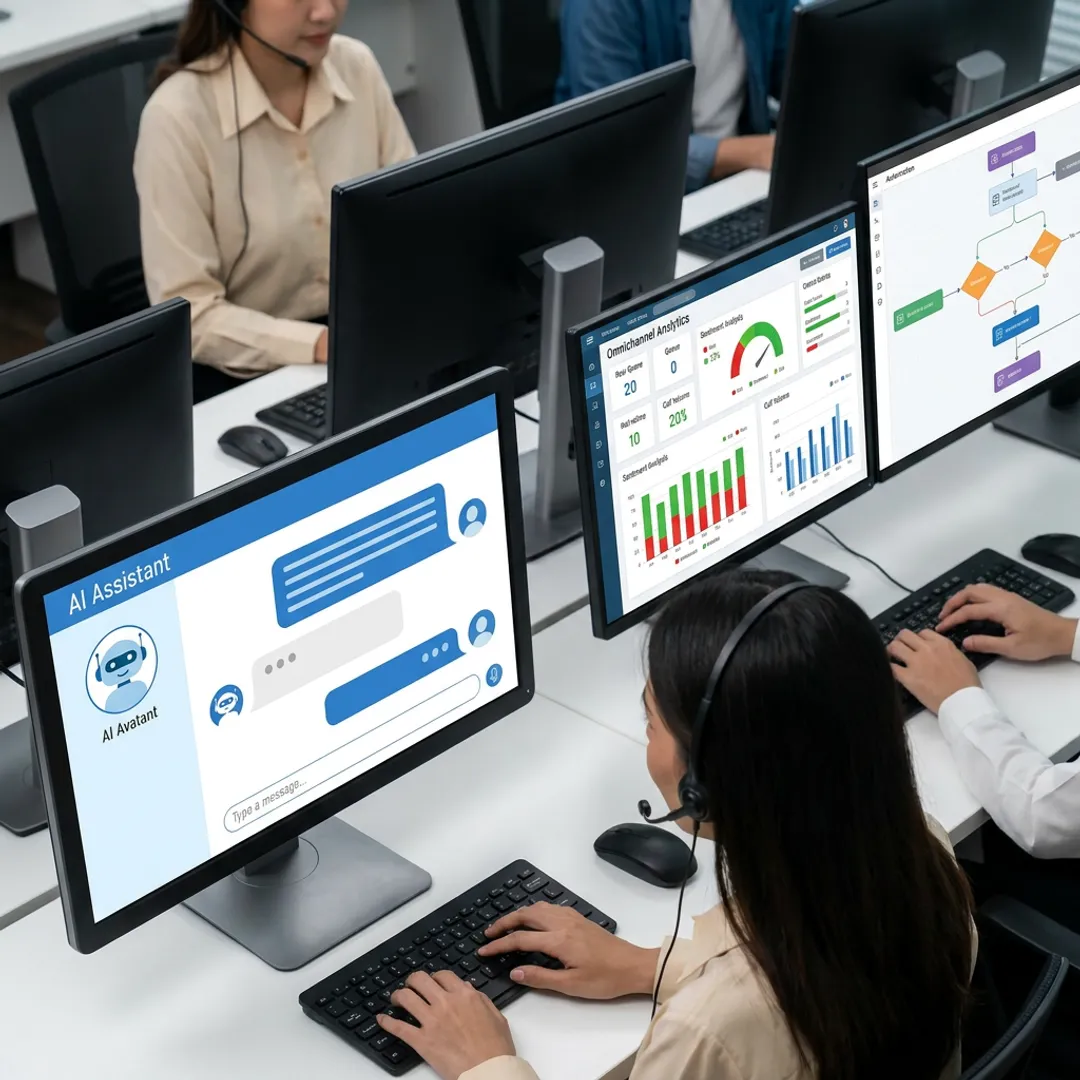 AI-powered contact center automation dashboard