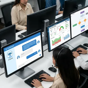 AI-powered contact center automation dashboard