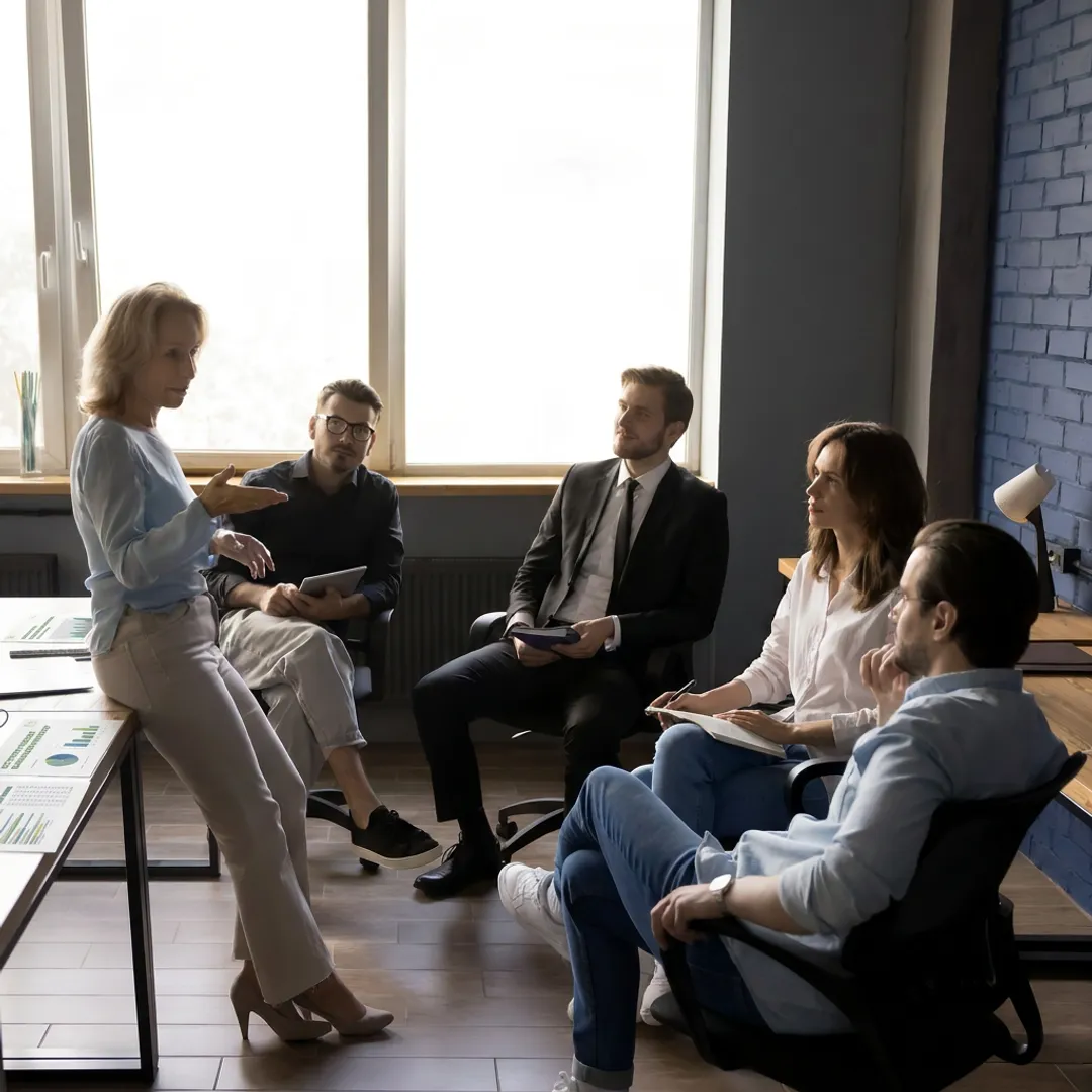 Consultants analyzing customer retention strategy