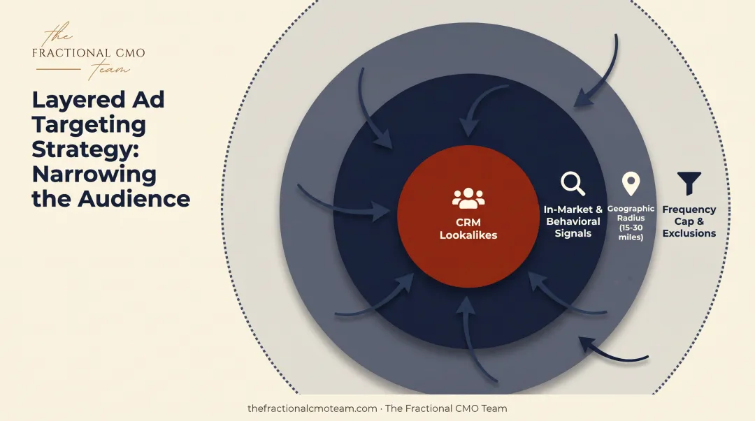 Layered Facebook targeting model combining geographic and behavioral signals
