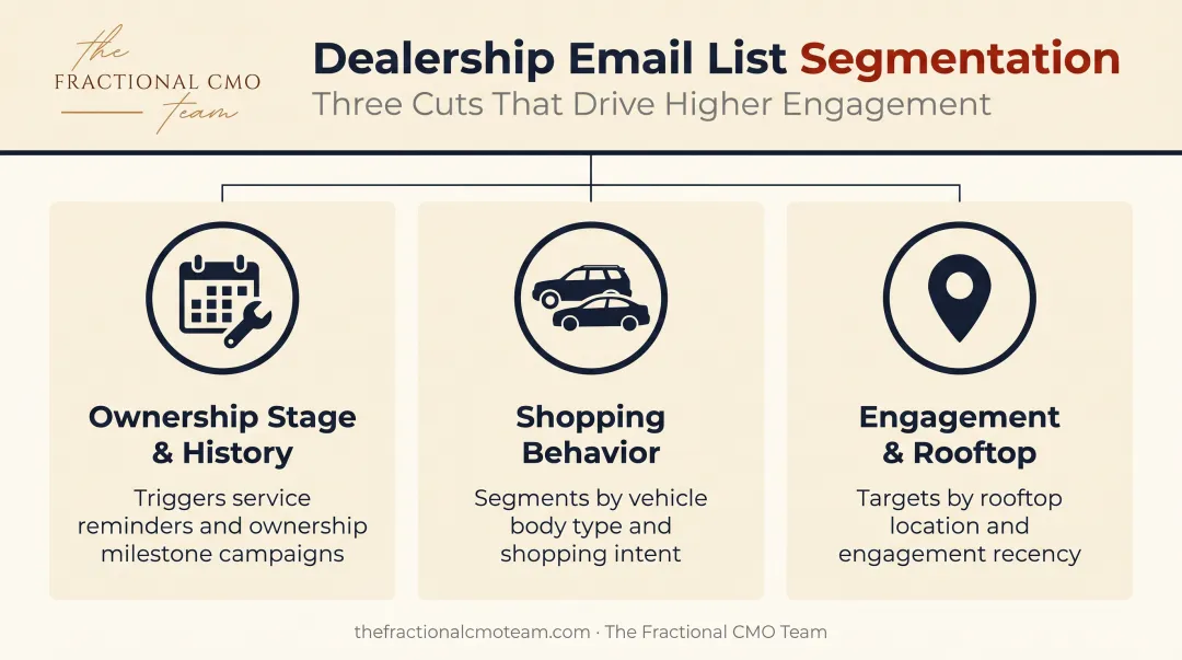 Three dealership email segmentation strategies for targeted customer messaging