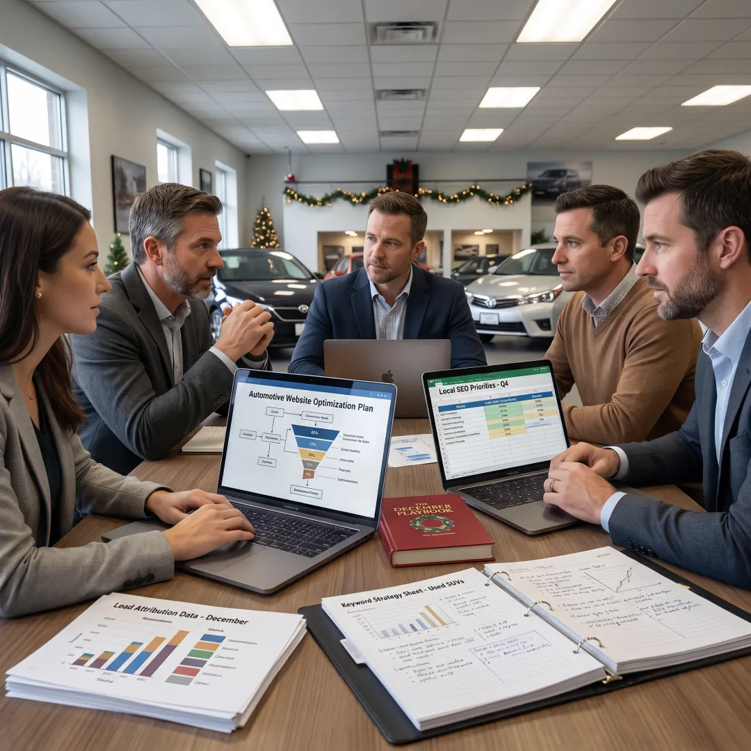 Team planning a dealership SEO strategy