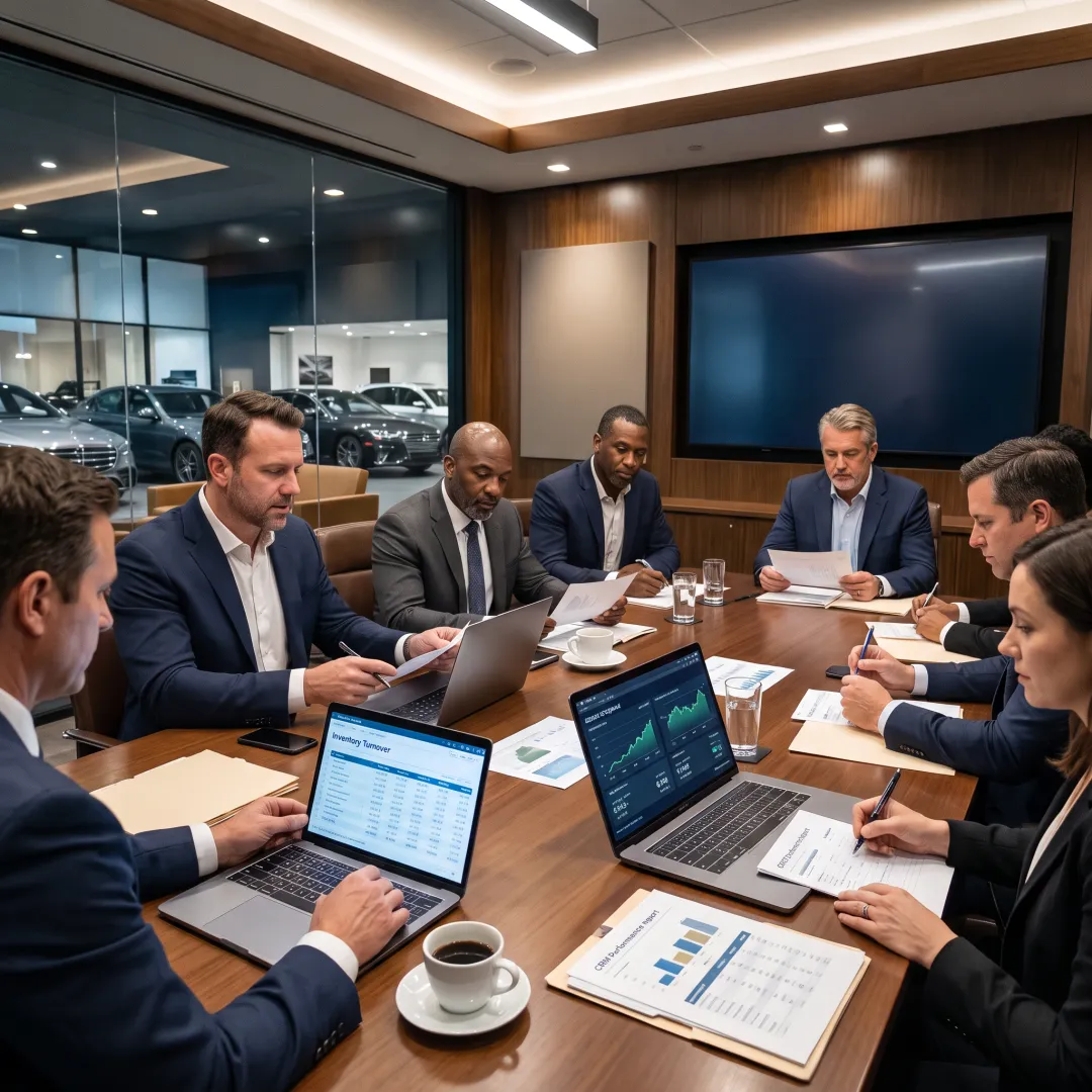 Dealership leaders planning a data-driven marketing strategy