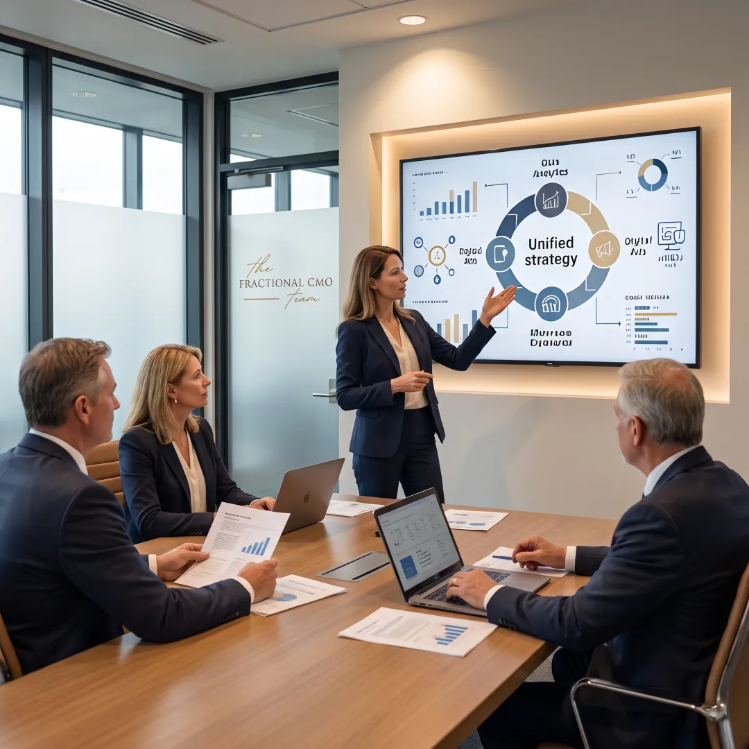 Marketing strategist presenting dealership performance roadmap