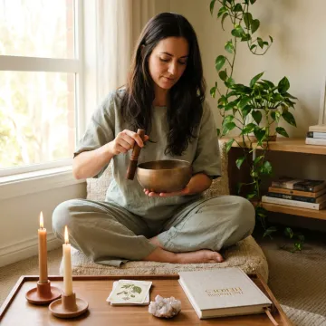 Peaceful spiritual healing session for women
