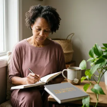 Woman over 50 reflecting on a life transition