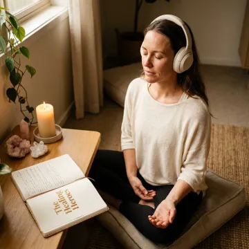 Woman listening to Spiritual Podcasts for Women