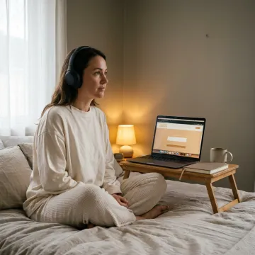 Woman student receiving virtual wellness support