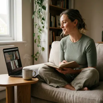 Woman reflecting during psychedelic integration consulting