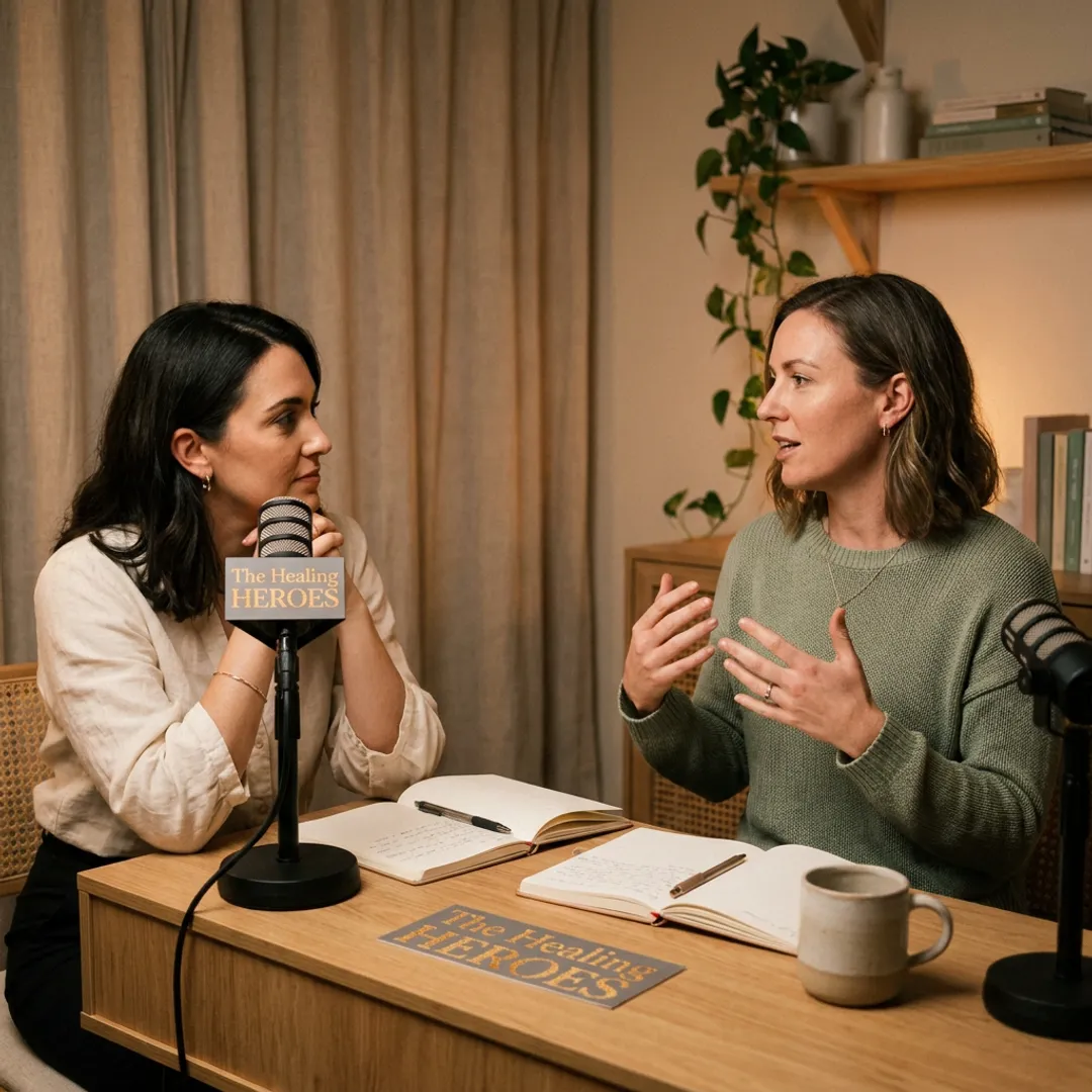 Wellness expert discussing self-esteem on a podcast