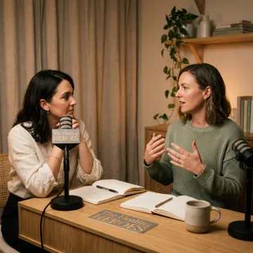 Wellness expert discussing self-esteem on a podcast