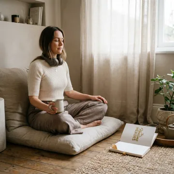 Woman in a peaceful holistic mental health session