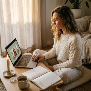 Woman receiving holistic wellness guidance online