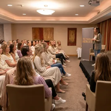 Women listening to an inspiring conference speaker