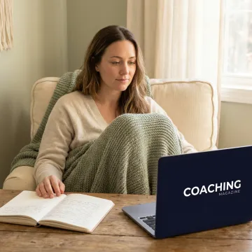 Woman in a calm virtual consultation session