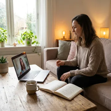 Woman receiving holistic life guidance online