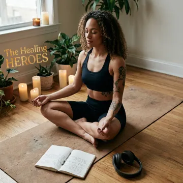 Woman meditating in a calm wellness space