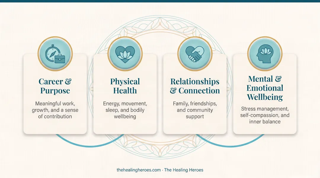 4 pillars of work-life balance showing depletion areas for women infographic