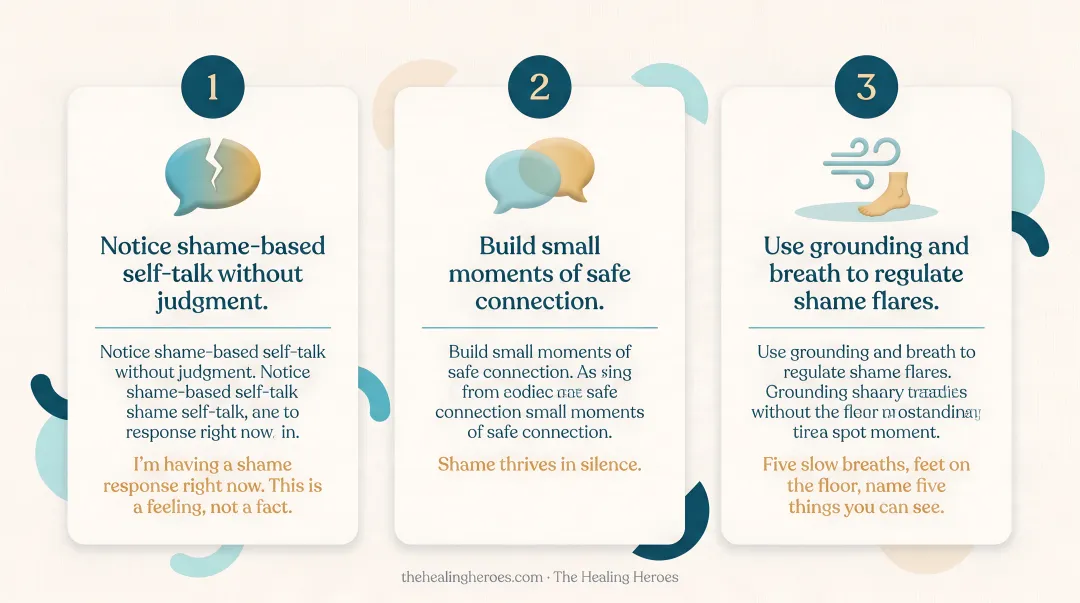 Woman practicing mindful breathing grounding exercise in calm quiet indoor setting