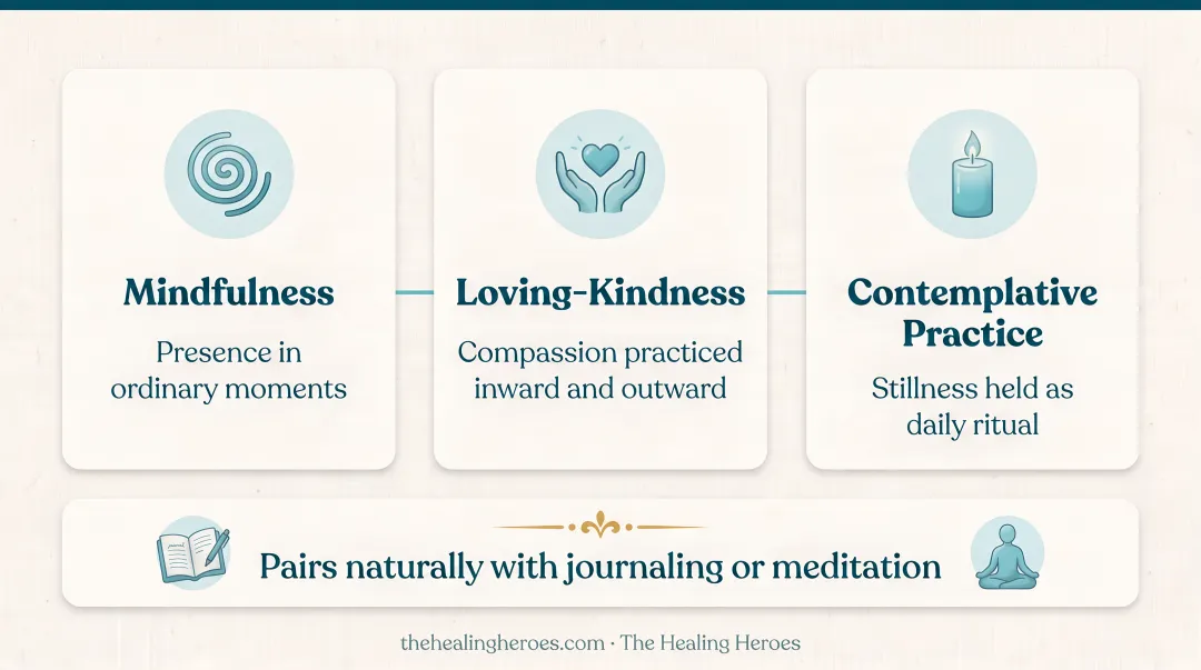 Four key themes in women's spiritual literature organized by healing need