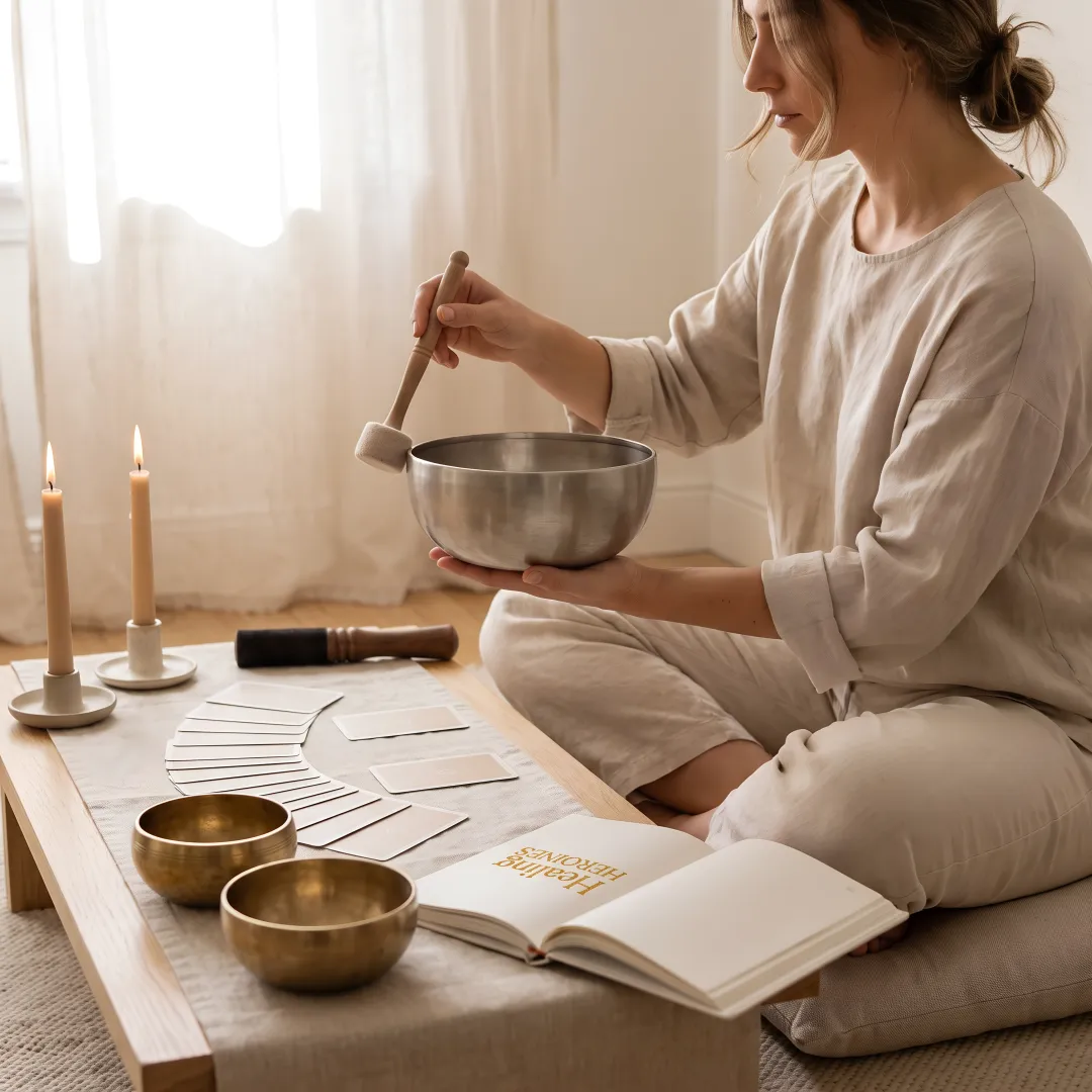 Peaceful spiritual healing session for women