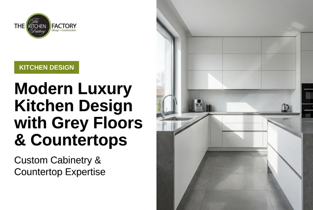 Modern Luxury Kitchen Design with Grey Floors & Countertops
