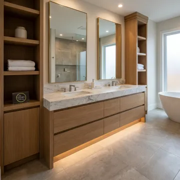 Custom bathroom cabinetry and vanity design