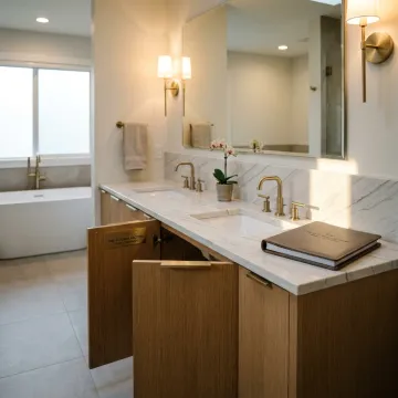 Luxury custom bathroom vanity in Los Angeles home