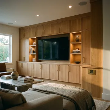 Custom built-in entertainment center in living room