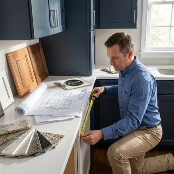 Designer planning a custom kitchen remodel
