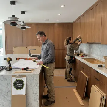 Luxury custom kitchen remodel with cabinetry and island