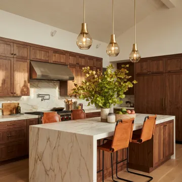 Luxury kitchen with custom cabinets and island