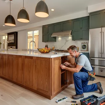 Luxury kitchen with newly installed custom cabinets