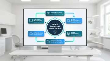 Dental practice core IT infrastructure stack six components diagram
