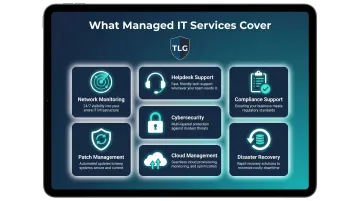 Seven core managed IT services breakdown infographic for small businesses