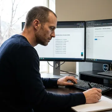 IT specialist managing a business email migration