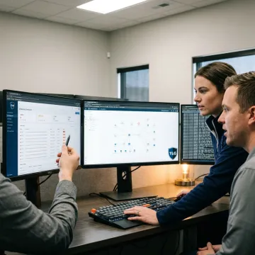 Security monitoring team overseeing alerts
