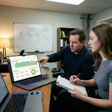 Construction company IT support team managing secure systems